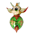Load image into Gallery viewer, Devil Green Wizard. Handmade Glass Christmas ornament. 2022-521
