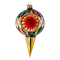 Load image into Gallery viewer, Harlequin Elegance Handmade Glass Christmas ornament.