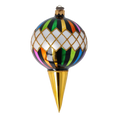 Load image into Gallery viewer, Harlequin Elegance Handmade Glass Christmas ornament.