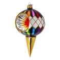 Load image into Gallery viewer, Harlequin Elegance Handmade Glass Christmas ornament.