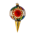 Load image into Gallery viewer, Harlequin Elegance Handmade Glass Christmas ornament. 2022-524