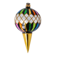 Load image into Gallery viewer, Harlequin Elegance Handmade Glass Christmas ornament. 2022-524