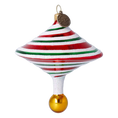 Load image into Gallery viewer, Candy Swirl Top Handmade Glass Christmas ornament