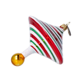Load image into Gallery viewer, Candy Swirl Top Handmade Glass Christmas ornament