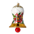 Load image into Gallery viewer, Poinsettia Bell Tree Handmade Glass Christmas ornament