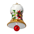 Load image into Gallery viewer, Poinsettia Bell Tree Handmade Glass Christmas ornament