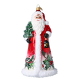 Load image into Gallery viewer, Holly Jolly Santa Handmade Glass Christmas ornament