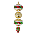Load image into Gallery viewer, Golden Christmas Swirl Handmade Glass Christmas ornament
