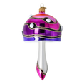 Load image into Gallery viewer, Mushroom-shaped bauble in shades of pink and purple. Handmade Glass Christmas ornament.