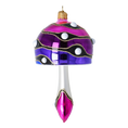 Load image into Gallery viewer, Mushroom-shaped bauble in shades of pink and purple. Handmade Glass Christmas ornament.