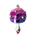Load image into Gallery viewer, Mushroom-shaped bauble in shades of pink and purple. Handmade Glass Christmas ornament. 2022-588