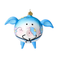 Load image into Gallery viewer, Bluebell Piggy Handmade Glass Christmas ornament Pig