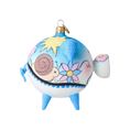 Load image into Gallery viewer, Bluebell Piggy Handmade Glass Christmas ornament Pig