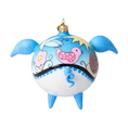Load image into Gallery viewer, Bluebell Piggy Handmade Glass Christmas ornament Pig