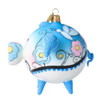Load image into Gallery viewer, Bluebell Piggy Handmade Glass Christmas ornament Pig 2022-618