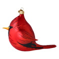 Load image into Gallery viewer, Cardinal of the Winter Garden. Handmade Glass Christmas ornament.