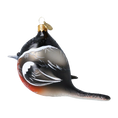 Load image into Gallery viewer, Winter Gil Bird. Handmade Glass Christmas ornament.