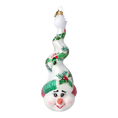 Load image into Gallery viewer, Twizzle the Snowcap Handmade Glass Christmas ornament Snowman
