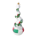 Load image into Gallery viewer, Twizzle the Snowcap Handmade Glass Christmas ornament Snowman 2022-660