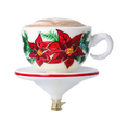 Load image into Gallery viewer, Christmas Cappuccino Cup. Handmade Glass Christmas ornament.