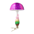 Load image into Gallery viewer, Forest Mushroom on a Clip. Handmade Glass Christmas ornament.