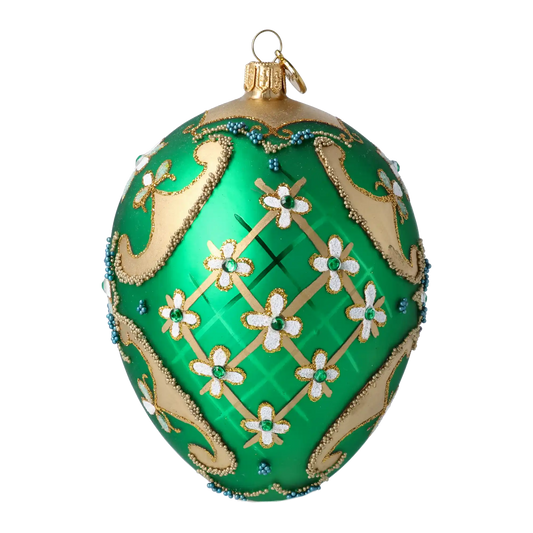 Egg Emerald Brilliance. Handmade Glass Christmas ornament.