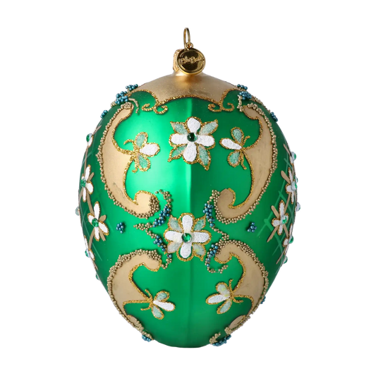 Egg Emerald Brilliance. Handmade Glass Christmas ornament.