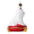 Load image into Gallery viewer, Fluffy Maltese Handmade Glass Christmas ornament Maltese 2022-717