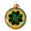Charger l'image dans la visionneuse de la galerie, Gilded Emerald Starburst Reflector Premium christmas glass ornament 2024-016