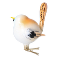 Load image into Gallery viewer, Whiskered bird. Handmade Glass Christmas ornament.