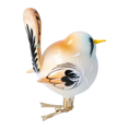 Load image into Gallery viewer, Whiskered bird. Handmade Glass Christmas ornament.