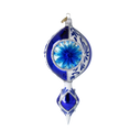Load image into Gallery viewer, Frosted Indigo Jewel Drop Christmas Ornament. Handmade Glass ornament