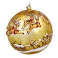 Load image into Gallery viewer, Golden Starlight Sleigh Premium christmas glass ornament 2024-040