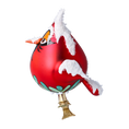 Charger l'image dans la visionneuse de la galerie, Cardinal in the Snow Downs. Handmade Glass Christmas ornament. 2024-055