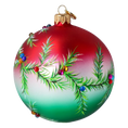 Load image into Gallery viewer, Christmas Joy Bomb. Handmade Glass Christmas ornament.