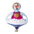 Load image into Gallery viewer, Snowman on a slide. Handmade Glass Christmas ornament. 2024-095