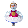 Load image into Gallery viewer, Snowman on a slide. Handmade Glass Christmas ornament. 2024-095