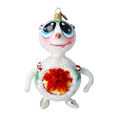Load image into Gallery viewer, Snowman Reflex. Handmade Glass Christmas ornament. 2024-098