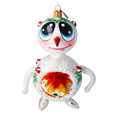 Load image into Gallery viewer, Snowman Reflex. Handmade Glass Christmas ornament. 2024-098