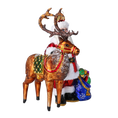 Load image into Gallery viewer, Santa & His Reindeer Handmade Glass Christmas ornament