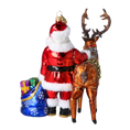 Load image into Gallery viewer, Santa & His Reindeer Handmade Glass Christmas ornament