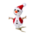 Load image into Gallery viewer, Snowy the Santa Snowman – Glass Ornament with Clip Handmade Glass Christmas ornament