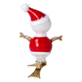 Load image into Gallery viewer, Snowy the Santa Snowman – Glass Ornament with Clip Handmade Glass Christmas ornament
