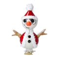 Load image into Gallery viewer, Snowy the Santa Snowman – Glass Ornament with Clip Handmade Glass Christmas ornament 2024-112