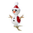 Load image into Gallery viewer, Snowy the Santa Snowman – Glass Ornament with Clip Handmade Glass Christmas ornament 2024-112
