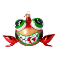 Load image into Gallery viewer, Christmas Frog. Handmade Glass Christmas ornament