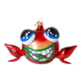 Load image into Gallery viewer, Jolly Frog Ornament. Handmade Glass Christmas ornament 2024-181