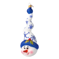 Load image into Gallery viewer, Frosty Flurry Twister Handmade Glass Christmas ornament Snowman