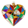 Load image into Gallery viewer, Gilded Stained Glass Heart Premium christmas glass ornament 2024-197