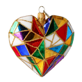 Load image into Gallery viewer, Gilded Stained Glass Heart Premium christmas glass ornament 2024-197